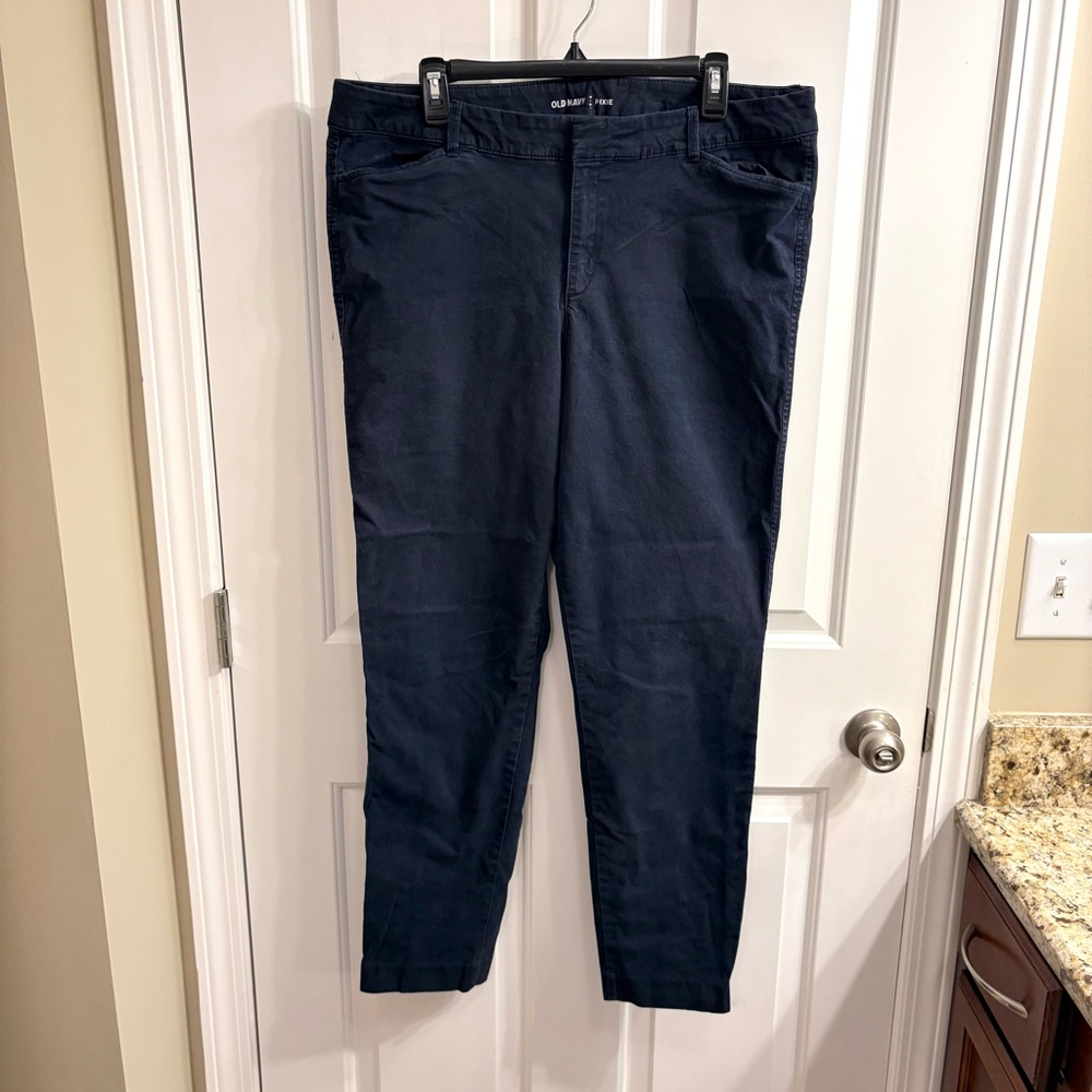 TALL Old Navy Navy Blue Pixie Chino Pants 16 Tall